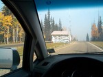 There was a large fire on the North Rim that moved toward the entrance road during the night.  The entrance was closed at noon, so most of us left.  The entrance station was wrapped in foil to prevent it from catching on fire.