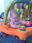 She finally gets to stand up.  She would struggle and strain trying to get upright.  Christopher better watch out.