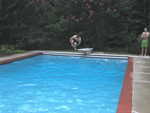 Justin doing a cannonball. He's done this before, too!
