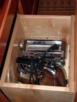 One of my nine inch drawers.  They are small to accomodate the peninsula.  I thought they would be useless, but they've turned out to be very useful.  I keep things in them that I use a lot, and I don't need to root around in a big drawer of cabinet for them.  Go figure.