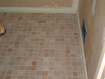 The tile is in.  It's Casa Dolce Casa, Le Argile, Terra Grigia.  My son did an amazing job.