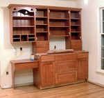 The new hutch on the back wall of the kitchen.  It will have glass doors.  Can't wait for it to be done.
