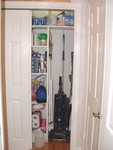 Left side of the pantry. I added space to store the vacuum and a few other things. By removing the bifold doors, I gained 6" of access to each side of the pantry.